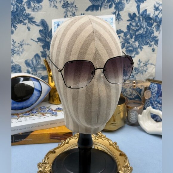 🆕 ALEXANDER MCQUEEN 🧿 NWOT AM0366S Black Wire Rimmed Butterfly Shaped Glasses - Picture 5 of 13